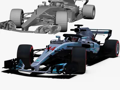 Mercedes AMG F1 W09 EQ Power Low-poly 3D model