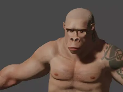 Gorilla Boy Low-poly 3D model