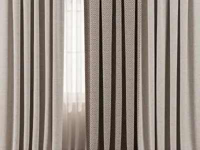 Curtain with Roman 53 3D model