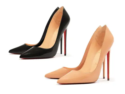 14 Pairs Collection of Christian Louboutin So Kate High Heels 3D Model Pack