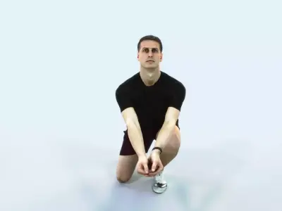 Romance 03H Volleyball Digging Sports Man Low-poly 3D model