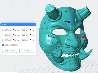 Oni Mask 7 Broken Horn Rev Version 3D print model