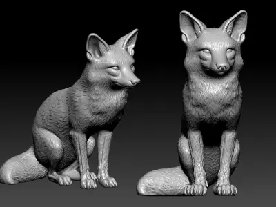 Fox model - Red fox statue - decor -  3D print 3D print model