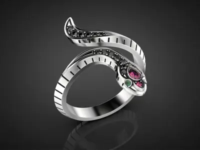 Serpenti Snake ring 2025 all sizes R46 3D print model