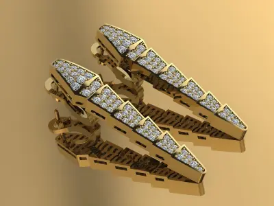 Bvlgari Snake Serpenti Earring 3D print model