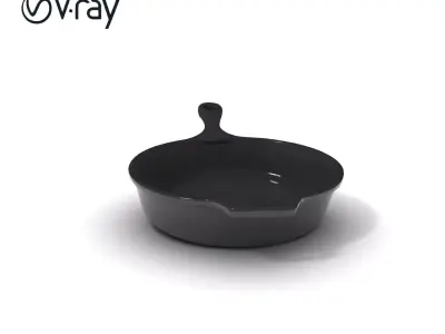 Cast Iron Skillet D Model Pack Low-poly 3D model