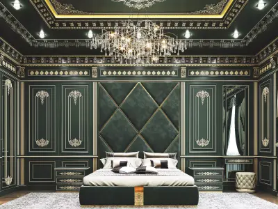 Luxury Classic Bedroom Interior 3D model