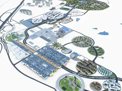 Business Park  Low-poly 3D model