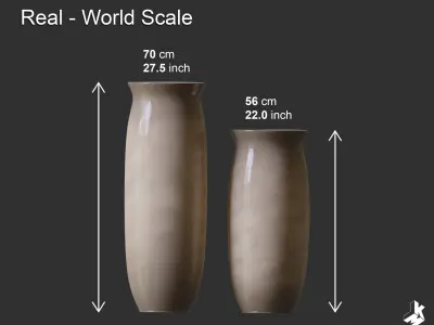 Set of Floor Ceramic Vases 3D model