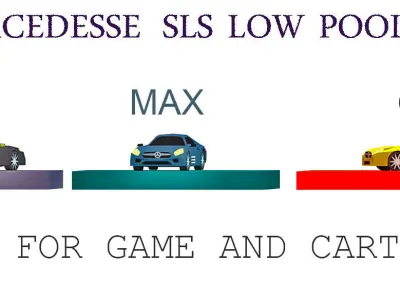  low poly mercedes sls Low-poly 3D model