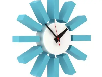 Block Wall Clock 3D model