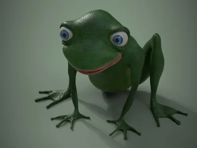 Happy Frog Stylized Low-poly 3D model