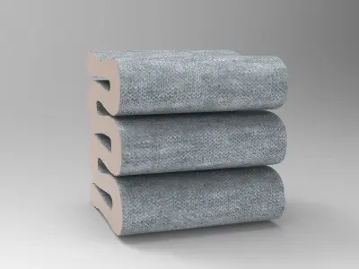 Zag Stool Low-poly 3D model