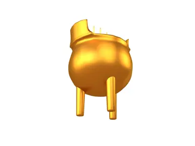 Cartoon Incense Burner v1 002 Low-poly 3D model