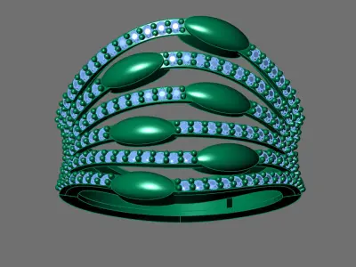 Womens Rings With Stone Ring Ready STL 3DM Models Rings women 3D print model