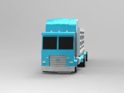 Transport Truck 3D  Free low-poly 3D model