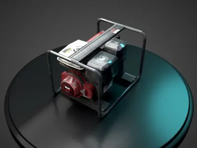 Generator water pump for sims Low-poly 3D model