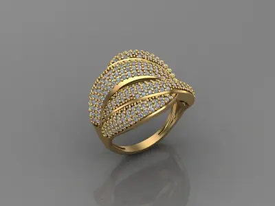 STL 3DM Print Ready Women Diamond Ring Lightweight Printable  3D print model 58