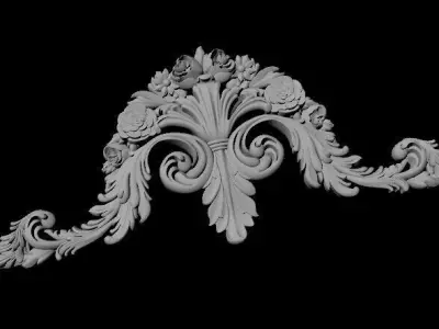 Central decor ornament for furniture 3D model 918