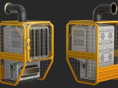 Sci Fi Device Generator Battery v3 Low-poly 3D model