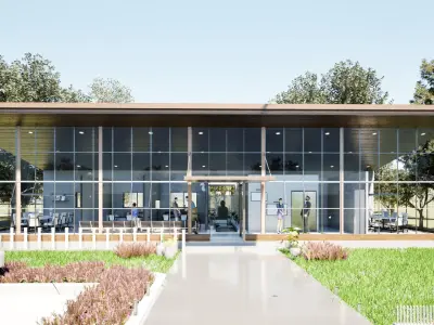 Glass Building Office  Restaurant  WarehouseDetail Interior Low-poly 3D model