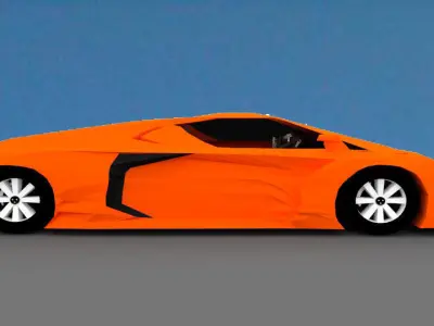 Hypercar Daemon Low-poly 3D model