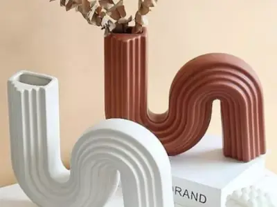 wave vase 3D print model
