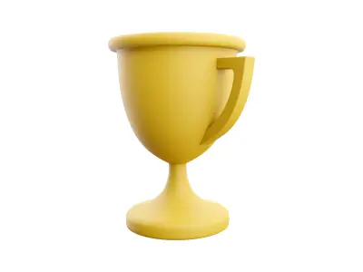 3d golden cup cartoon 3D model