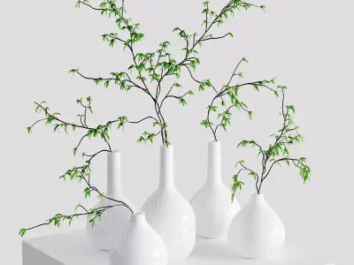 The branches in the vases - 5 models 3D model