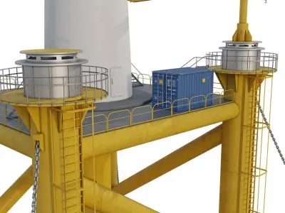 Industrial Marine wind generato  3D model