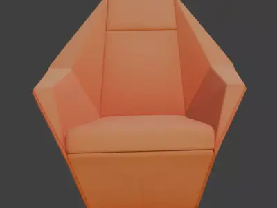 Futuristic Geometric Lounge Chair 3D model