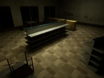 Gas Station Low-poly 3D model