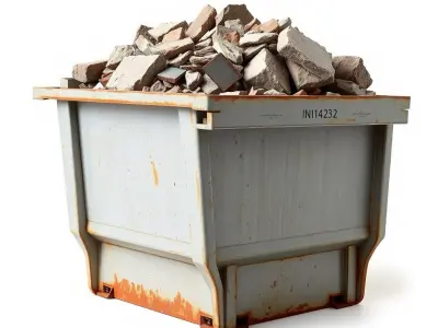 Industrial Dumpster with Debris Model Pack for Environment De... Low-poly 3D model