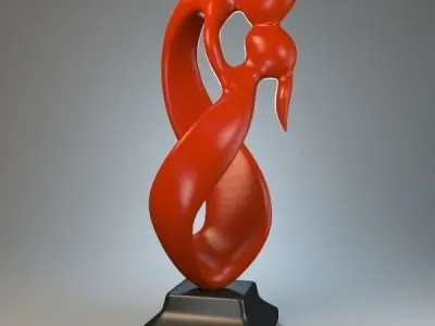 Statuette endless kiss 3D model