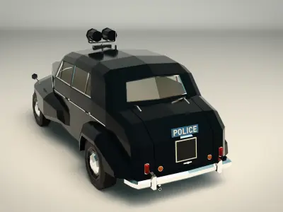 Low Poly Police Car 07 Low-poly 3D model