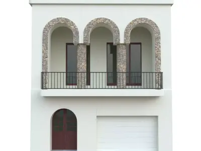 Brick Column House Low-poly 3D model