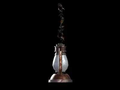 Old lantern Low-poly 3D model