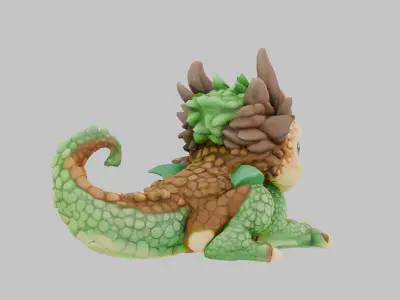 Adorable Emerald Hatchling 3D Model Low-poly 3D model