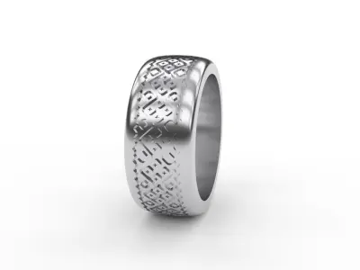 Slavic Ornament Ring 10mm wide 3D print model 3D print model