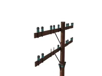 Electricity Pole 9 Low-poly 3D model