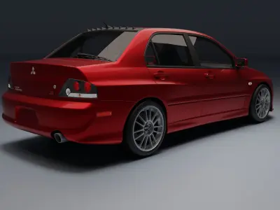 Mitsubishi Lancer Evolution IX Low-poly 3D model