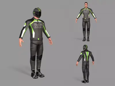 Biker boy  Low-poly 3D model