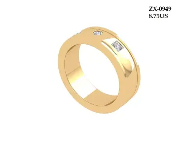 Solitaire Wedding Band 3D print model