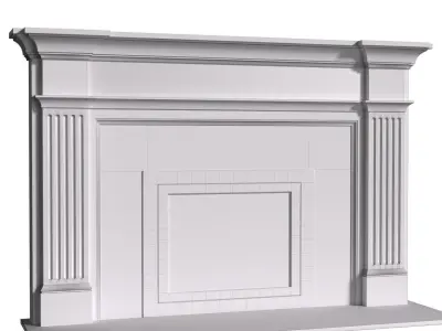 Modern fireplace in classic style with marble 3D model
