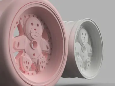 12MM HEX D52mm RC Wheels 3P Ronal Teddy with and without tires 3D print model