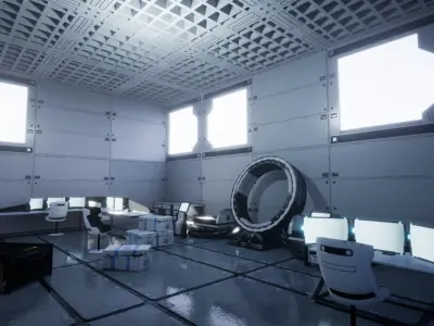 Sci-Fi Multi-Purpose Facility Low-poly 3D model
