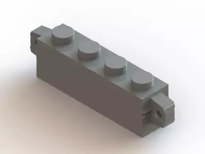 Lego 4 x 1 Inverse Click Brick Free 3D model