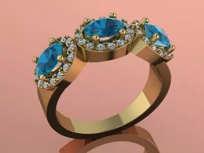 Elegant Ring Jewelry Gold  3D print model