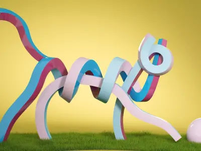 Cat With A Ball 2021 3D model