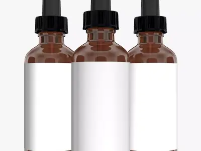 Red Glass Eye Dropper 3D model